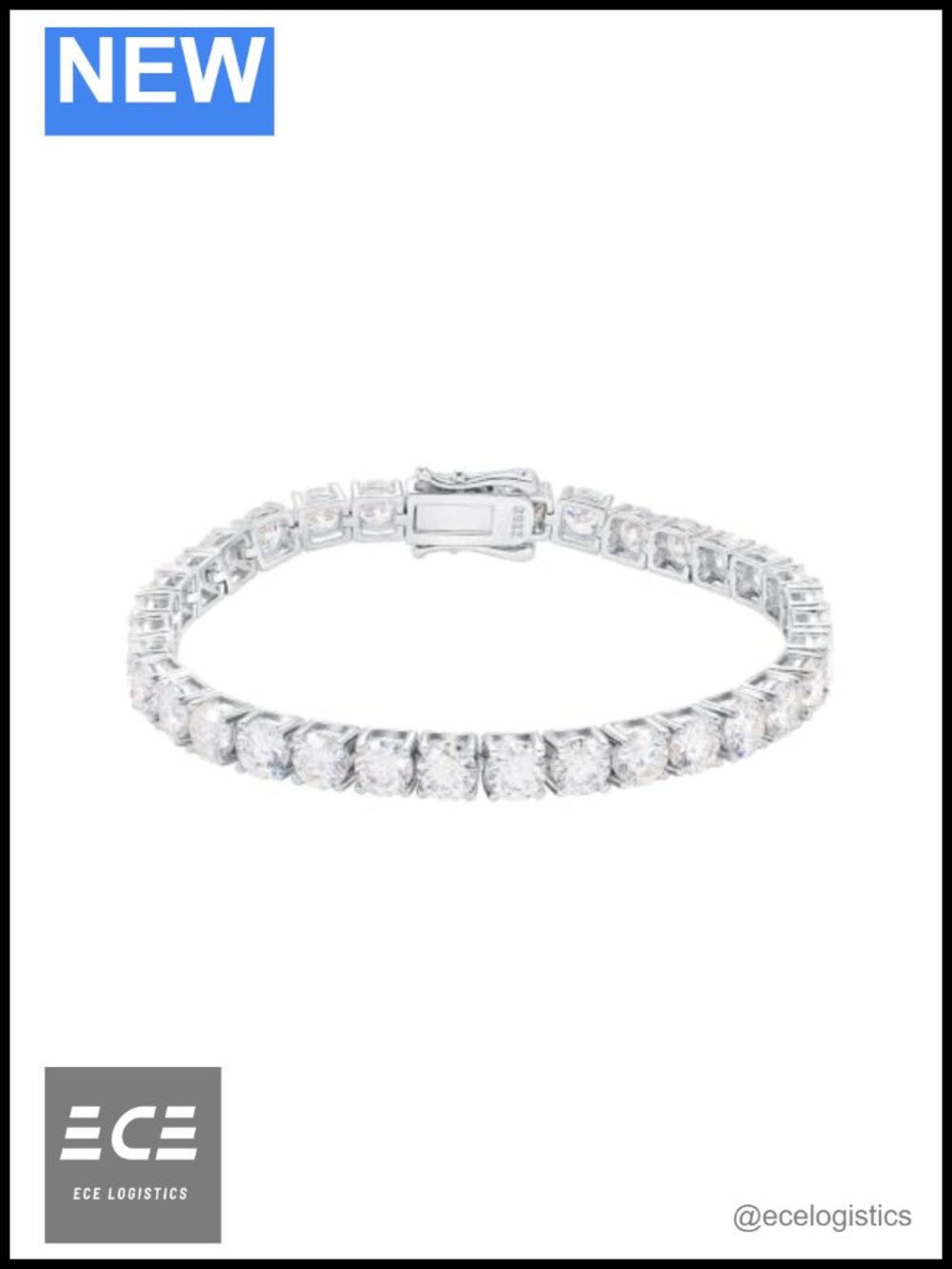 Moissanite Tennis Bracelet 925 Silver Plated 18k Gold Round Cut VVS1